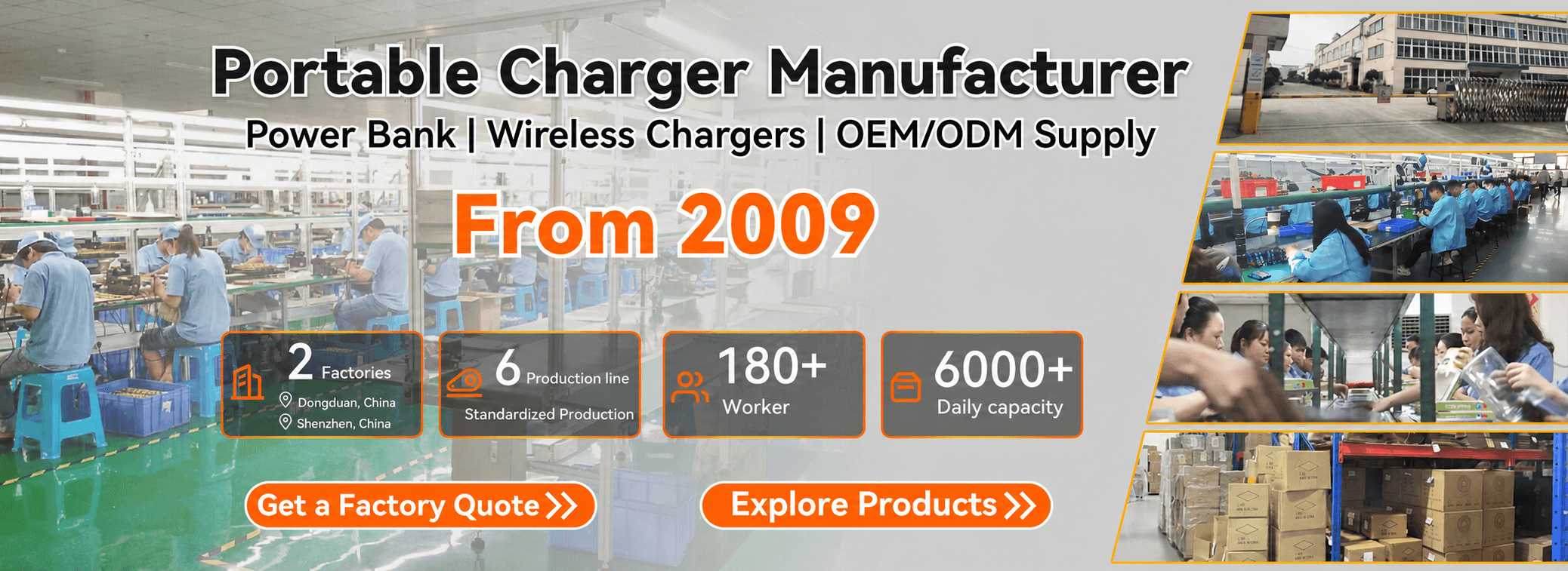 TOPTAI portable charger manufacturing facility