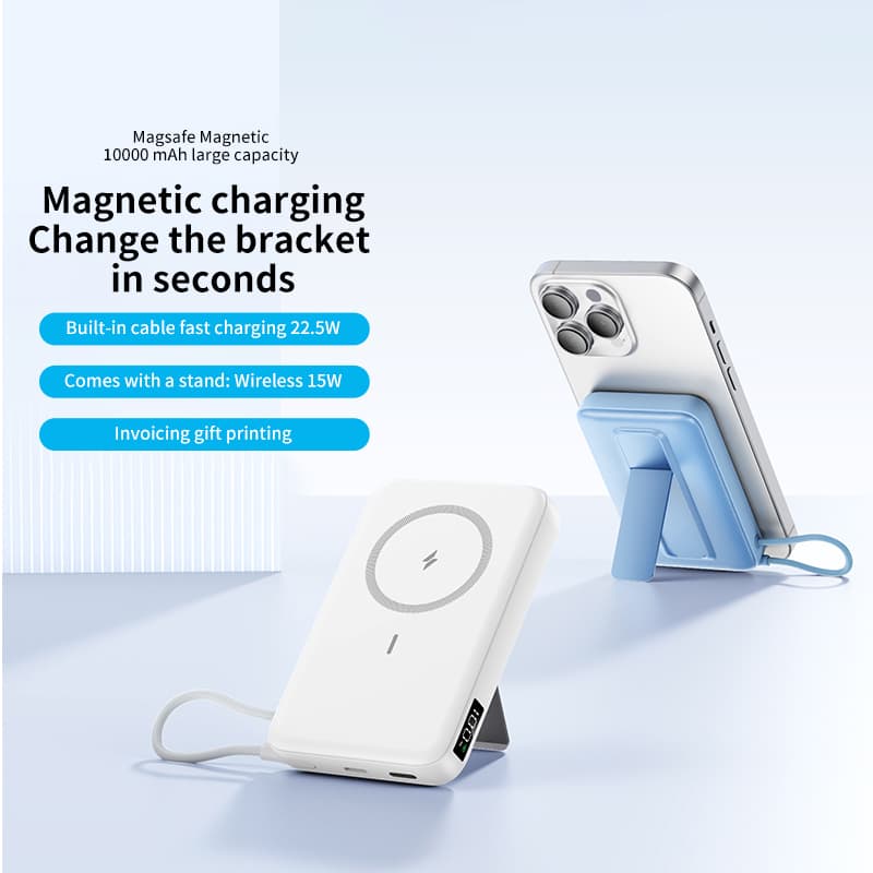 LCD Magnetic Power Bank With Metal Stand C49