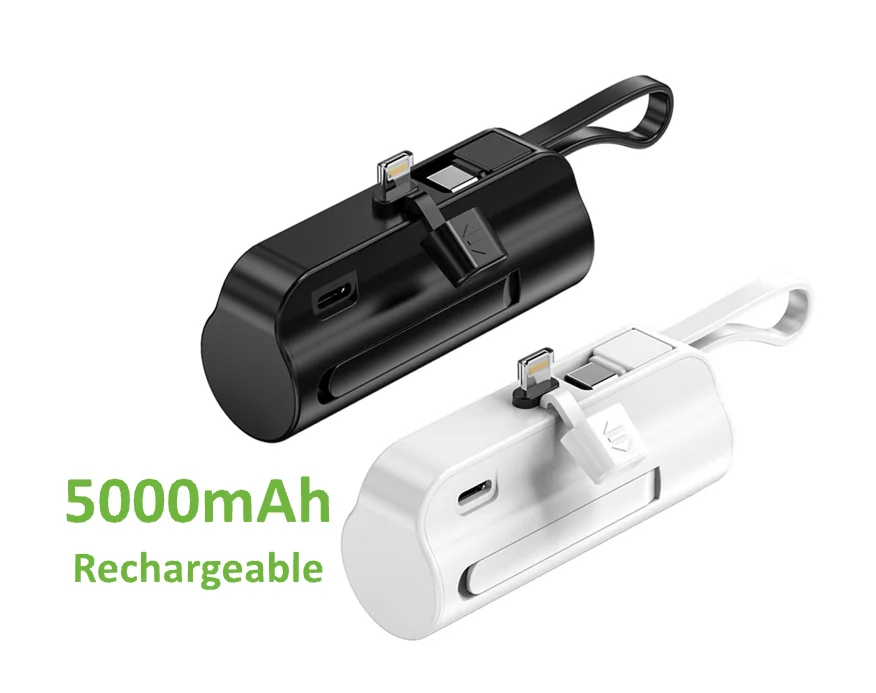 TOPTAI V10 5000mAh Built-In Cable Mini Power Bank