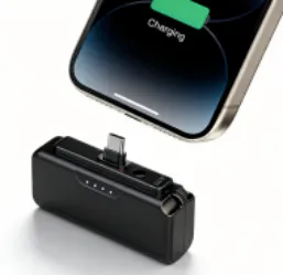 V12 5000mAh mini power bank with direct USB-C connector