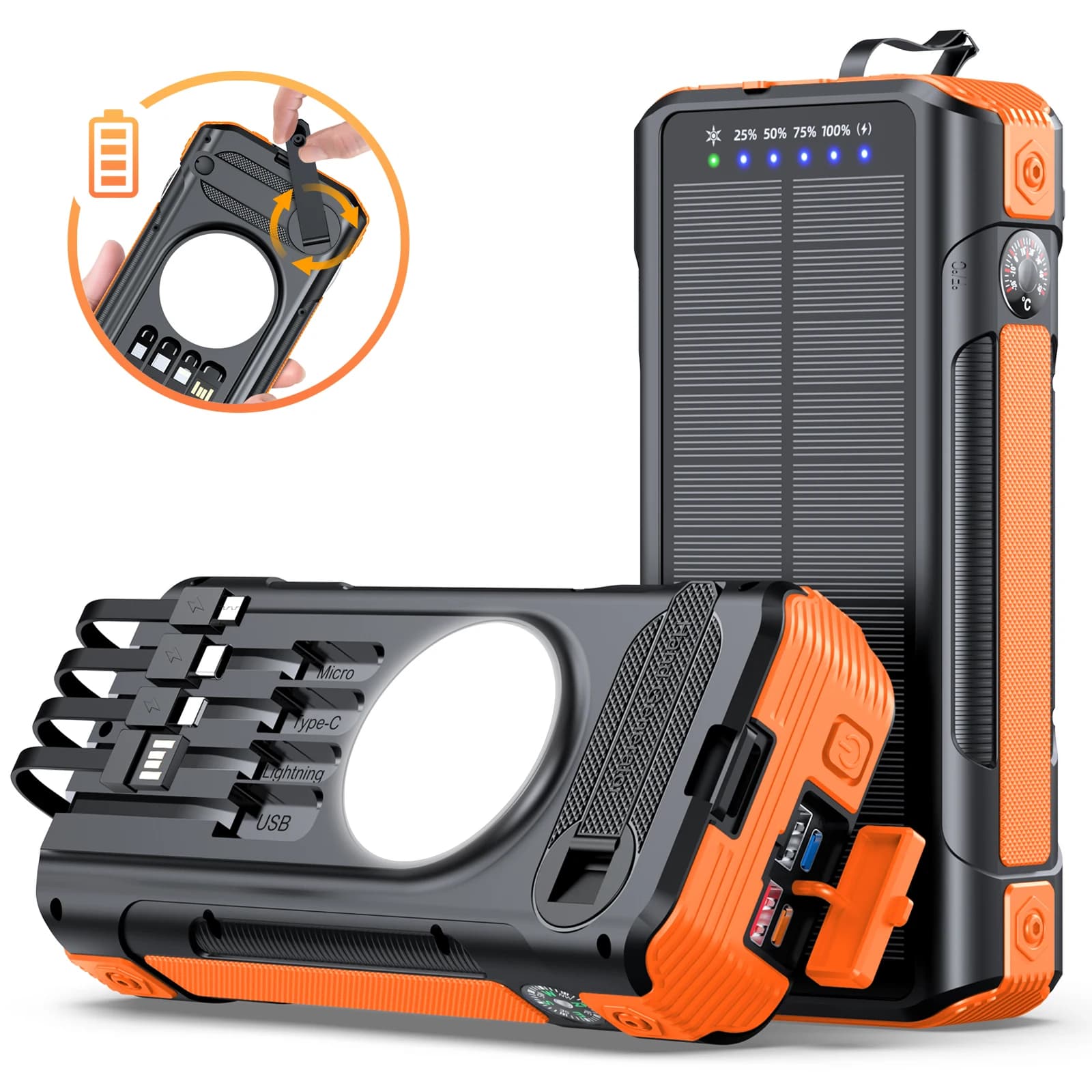 TOPTAI Solar Power Bank for Outdoor Emergency